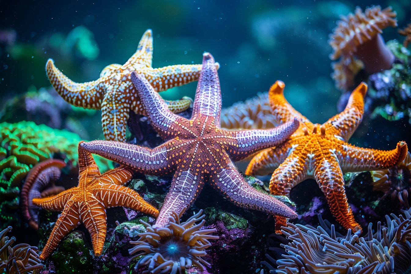 Plusieurs espèces d’étoiles de mer