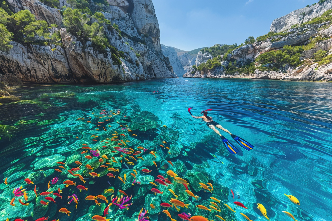 Randonnée palmée dans les calanques de Marseille